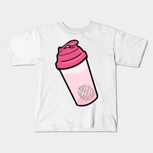 Protein Shake in Pink Kids T-Shirt